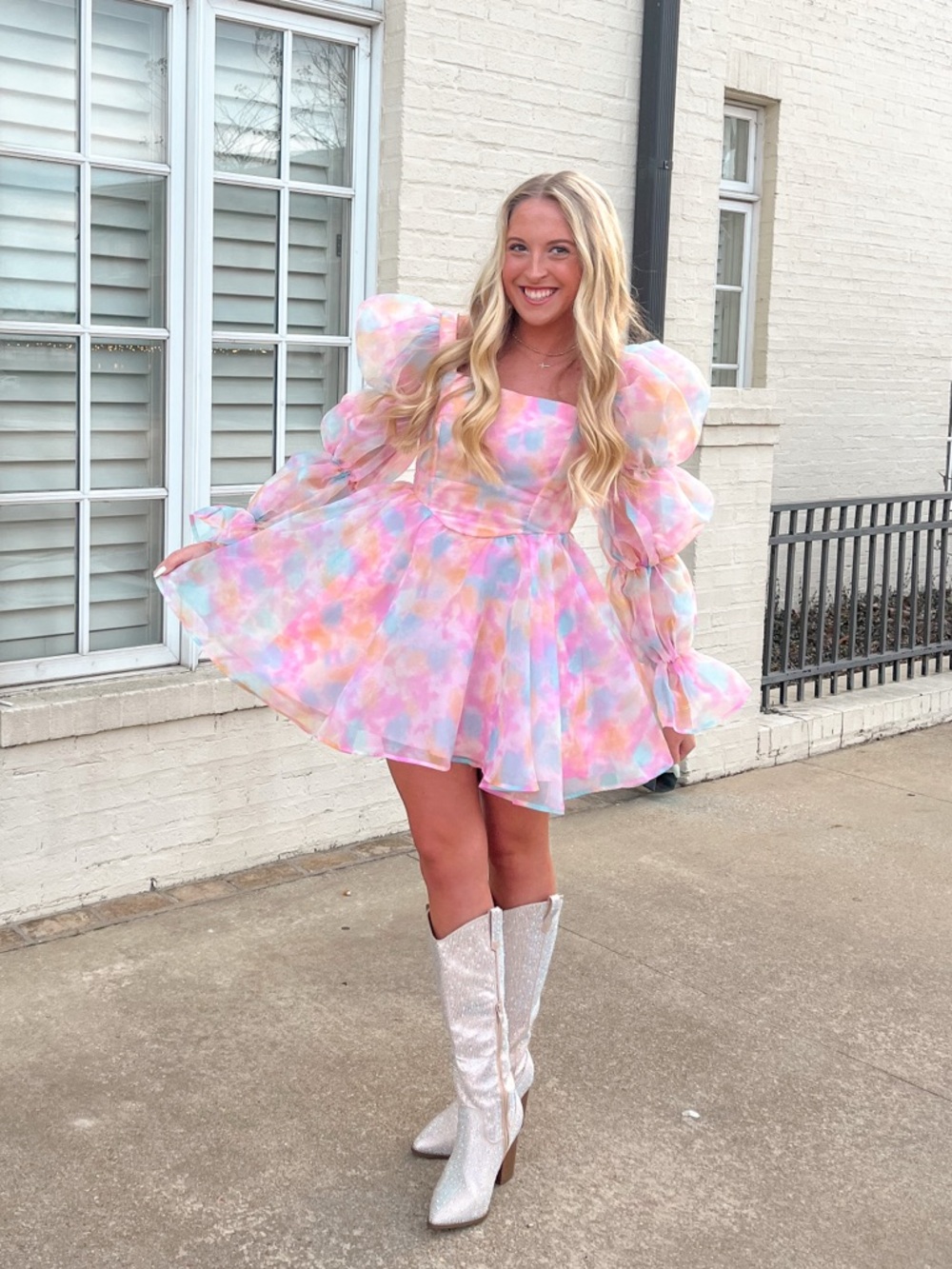 Bubble sleeve dress